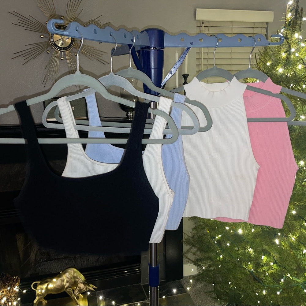 Aritzia Sculpt Knit Squareneck Cropped Tank & Sculpt Knit Mockneck Halter Top